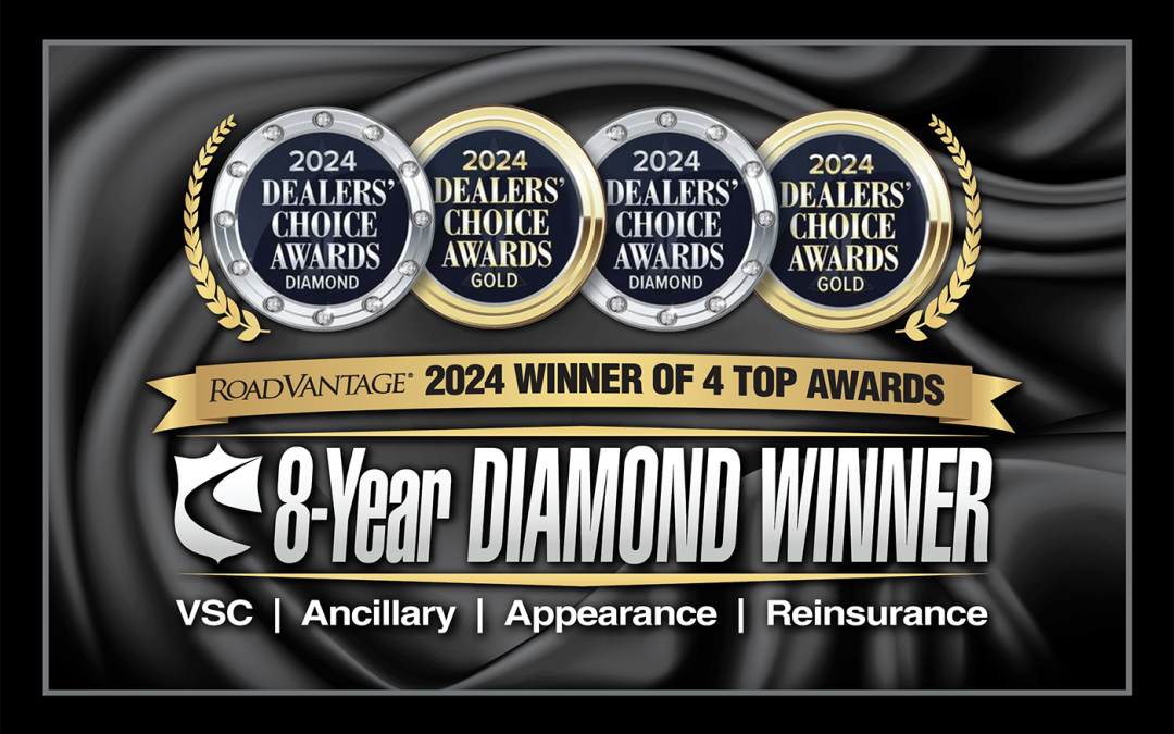 RoadVantage Wins Four Top Awards in the 2024 Dealers’ Choice Awards, including an Eighth Straight for F&I Ancillary Products and Second for Vehicle Service Contracts